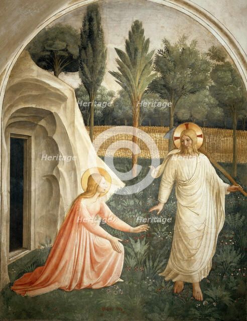 Noli me tangere, ca 1442. Creator: Angelico, Fra Giovanni, da Fiesole (ca. 1400-1455).