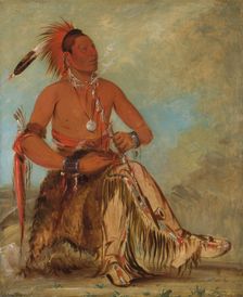 Nóm-ba-mon-nee, Double Walker, a Brave, 1832. Creator: George Catlin