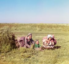 Nomadic Kirghiz, Golodnaia Steppe, between 1905 and 1915. Creator: Sergey Mikhaylovich Prokudin-Gorsky
