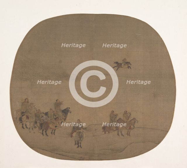 Nomads hunting with falcons, early 13th century. Creator: Attributed to Chen Juzhong (Chinese, active ca. 1200-30).