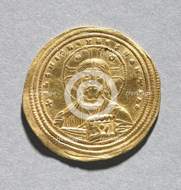 Nomisma with Basil II Bulgarotonos and His Brother Constantine VIII (obverse), 977-1025. Creator: Unknown.