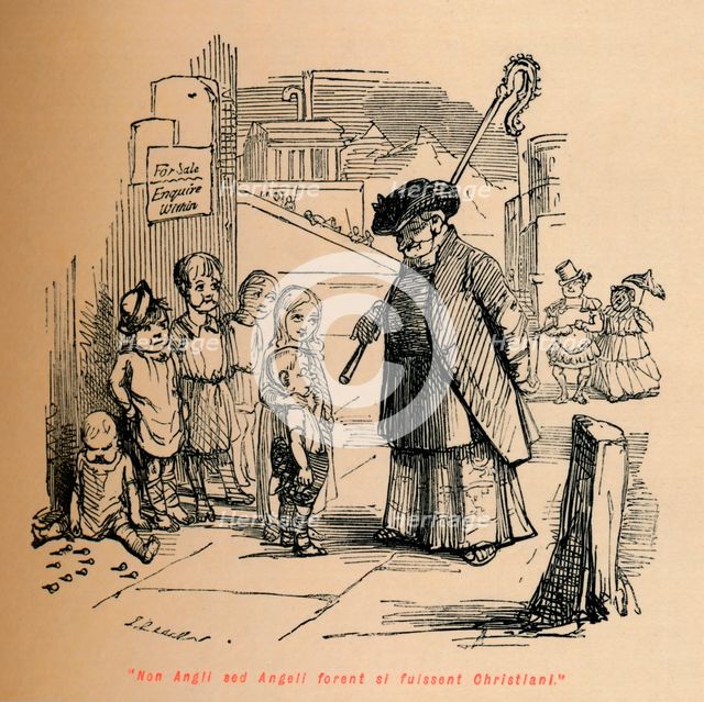 'Non Angli sed Angeli forent si fuissent Christiani', c1860, (c1860). Artist: John Leech.