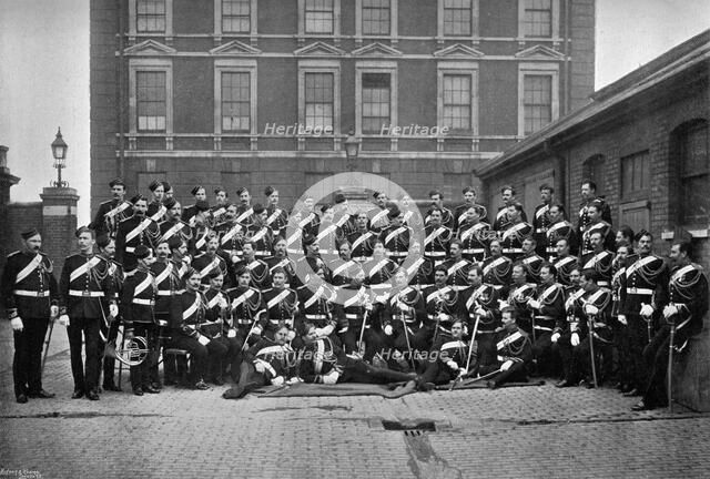 Non-commissioned officers of the 1st Life Guards at Knightsbridge Barracks, London, 1896.Artist: Gregory & Co
