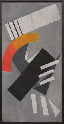 Nonrepresentational Composition on a gray background, 1916. Creator: Rozanova, Olga Vladimirovna (1886-1918)