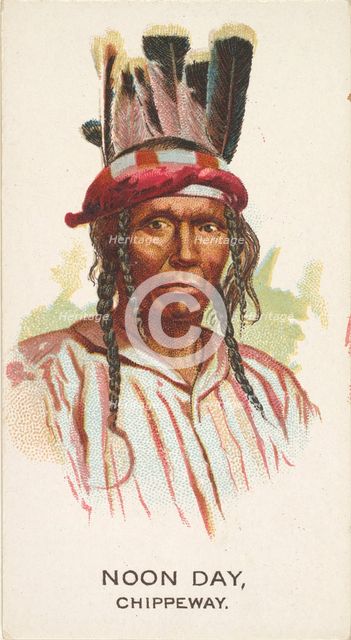 Noon Day, Chippeway, from the American Indian Chiefs series (N2) for Allen & Ginter Cigare..., 1888. Creator: Allen & Ginter.