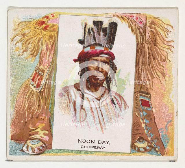 Noon Day, Chippeway, from the American Indian Chiefs series (N36) for Allen & Ginter Cigar..., 1888. Creator: Allen & Ginter.