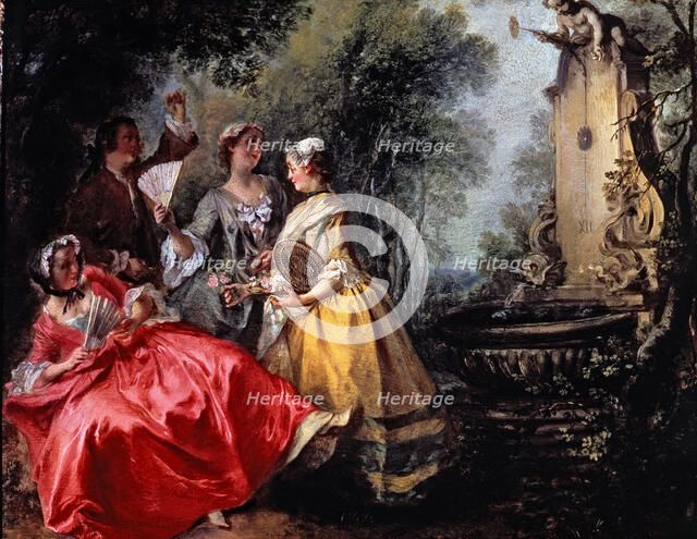  'Noon', painting of the series 'The four times of the day', 1741, by Nicolas Lancret.