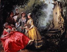 Noon painting of the series The four times of the day 1741, by Nicolas Lancret
