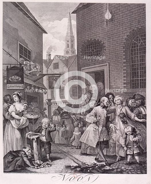 'Noon', plate II from Times of Day, 1738.  Artist: William Hogarth
