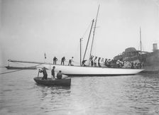 Norada after launching, Portsmouth Harbour, 17th June 1911. Creator: Kirk & Sons of Cowes