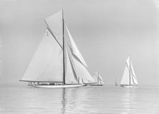 Norada Britannia & Maudrey sailing in gentle winds, 1913. Creator: Kirk & Sons of Cowes