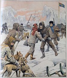 Nordenskjold rescued from Snow Hill Island, Antarctica, 1903. Artist: Anon