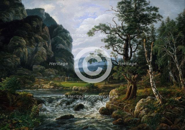 Nordic Landscape with a River, 1819. Creator: Johan Christian Dahl.