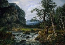 Nordic Landscape with a River, 1819. Creator: Johan Christian Dahl