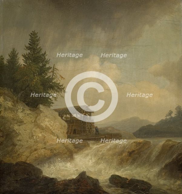 Nordic Landscape with a Waterfall, 1843. Creator: Johann Christian Michael Ezdorf.