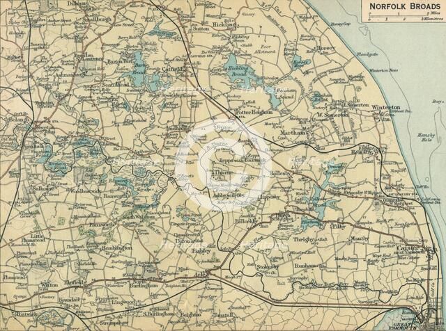'Norfolk Broads', c20th Century. Artist: John Bartholomew.