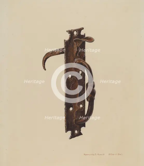 Norfolk Latch, c. 1939. Creator: Henrietta S. Hukill.