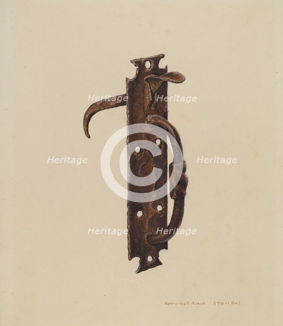 Norfolk Latch, c. 1939. Creator: Henrietta S. Hukill.