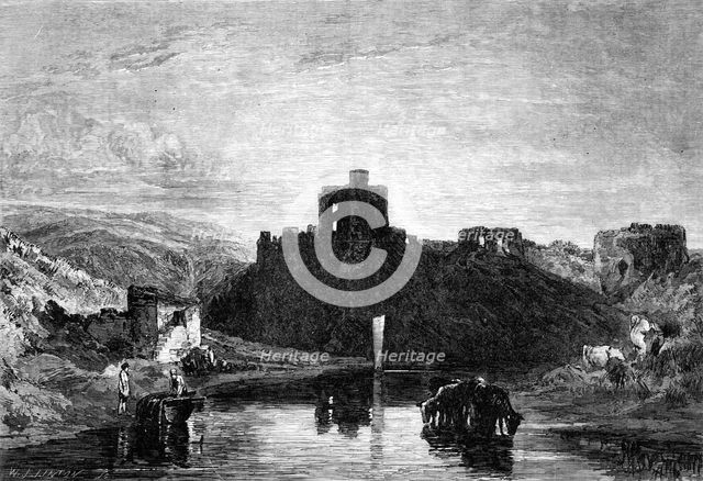 "Norham Castle", from the photographed edition of the "Liber Studiorum", by J. M. W. Turner, 1864. Creator: W. J. Linton.
