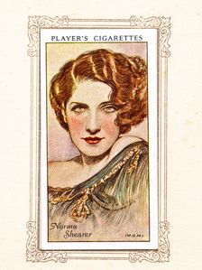 Norma Shearer Collectables Picture of movie stars that came with the Players cigarette packet, 1934. Creator: Unknown