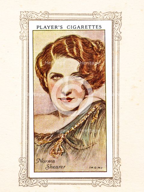 Norma Shearer Collectables Picture of movie stars that came with the Players cigarette packet, 1934. Creator: Unknown.