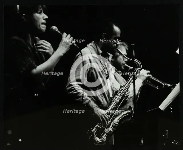 Norma Winstone, Art Themen and Henry Lowther performing at The Stables, Wavendon, Buckinghamshire. Creator: Denis Williams.