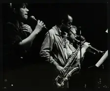 Norma Winstone, Art Themen and Henry Lowther performing at The Stables, Wavendon, Buckinghamshire. Creator: Denis Williams