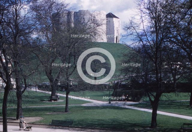 Norman Motte and Bailey, Cliffords Tower, York, c1960. Artist: CM Dixon.