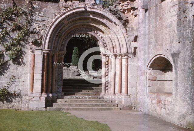 Norman Arch leading to cloisters, Dryburgh Abbey, Berwick-shire, Scotland, 20th century.  Artist: CM Dixon.