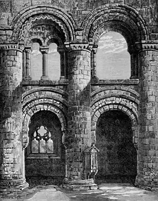Norman Arches in Nave Jedburgh Abbey, c1880, (1897). Artist: Alexander Francis Lydon