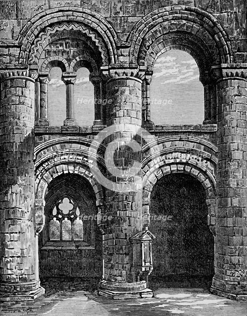 'Norman Arches in Nave', Jedburgh Abbey, c1880, (1897). Artist: Alexander Francis Lydon.