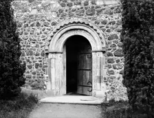 Norman doorway of St Laurence's Church, Upton, Slough, Berkshire, 1883. Artist: Henry Taunt
