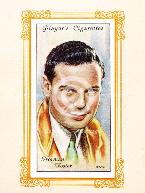 Norman Foster Collectables Picture of movie stars that came with the Players cigarette packet, 1934. Creator: Unknown.