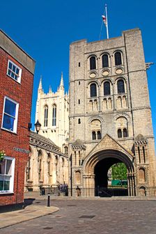 Norman Tower and Gatehouse, Bury St Edmunds, England. Creator: Peter Thompson