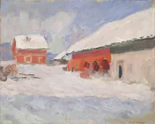 Norway. Red Houses at Björnegaard, 1895
