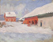 Norway. Red Houses at Björnegaard, 1895