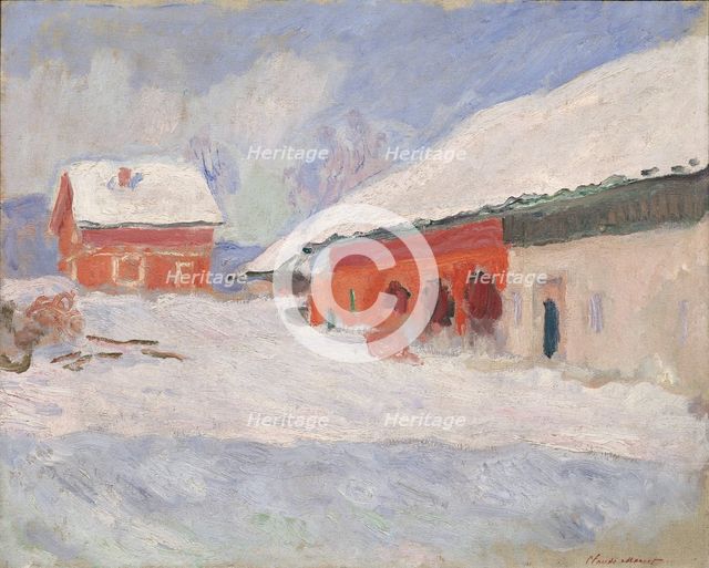 Norway. Red Houses at Björnegaard, 1895.