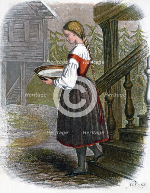 'Norwegian Farm Girl', 1809.Artist: W Dickes