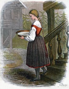 Norwegian Farm Girl 1809.Artist: W Dickes