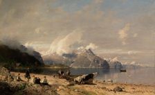 Norwegian fjord landscape, 1882. Creator: Georg Anton Rasmussen