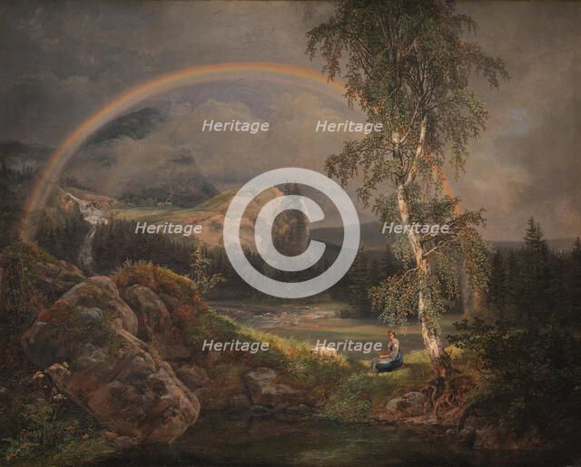 Norwegian Landscape with a Rainbow, 1821. Creator: Johan Christian Dahl.