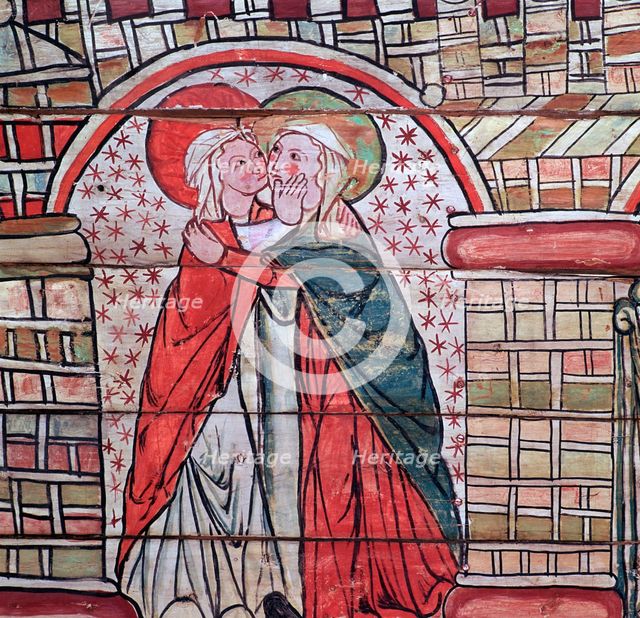 Norwegian painting of the Virgin Mary and St Anne, 13th century. Artist: Unknown