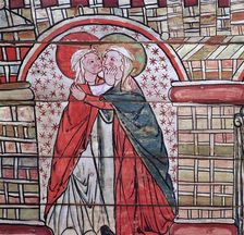 Norwegian painting of the Virgin Mary and St Anne, 13th century