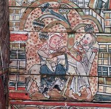 Norwegian painting of the flight to Egypt, 13th century