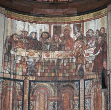 Norwegian painting of the last supper, 13th century