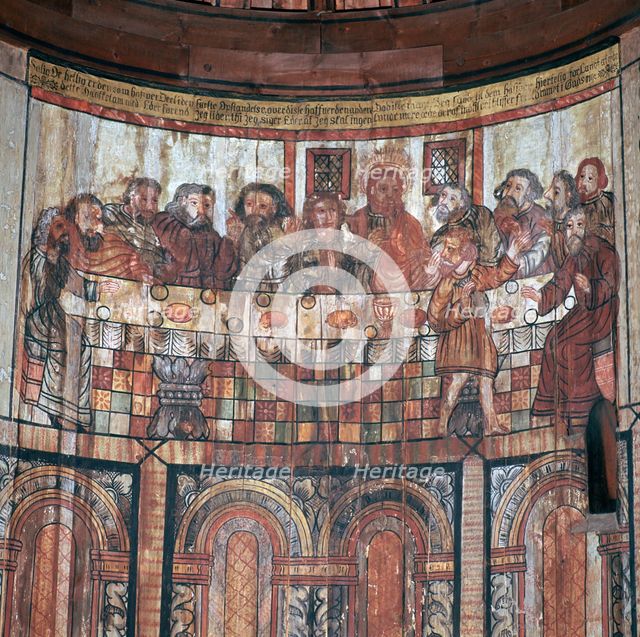 Norwegian painting of the last supper, 13th century. Artist: Unknown