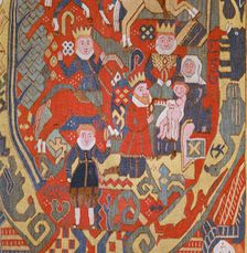 Norwegian tapestry detail of the Journey of the Magi 18th century