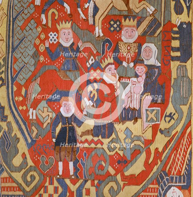 Norwegian tapestry detail of the 'Journey of the Magi', 18th century. Artist: Unknown