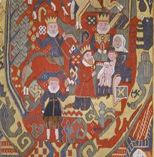 Norwegian tapestry detail of the Journey of the Magi 18th century