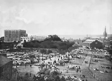 Norwich Castle, Cattle Market and Cathedral c1896. Artist: William Lewis Shrubsole